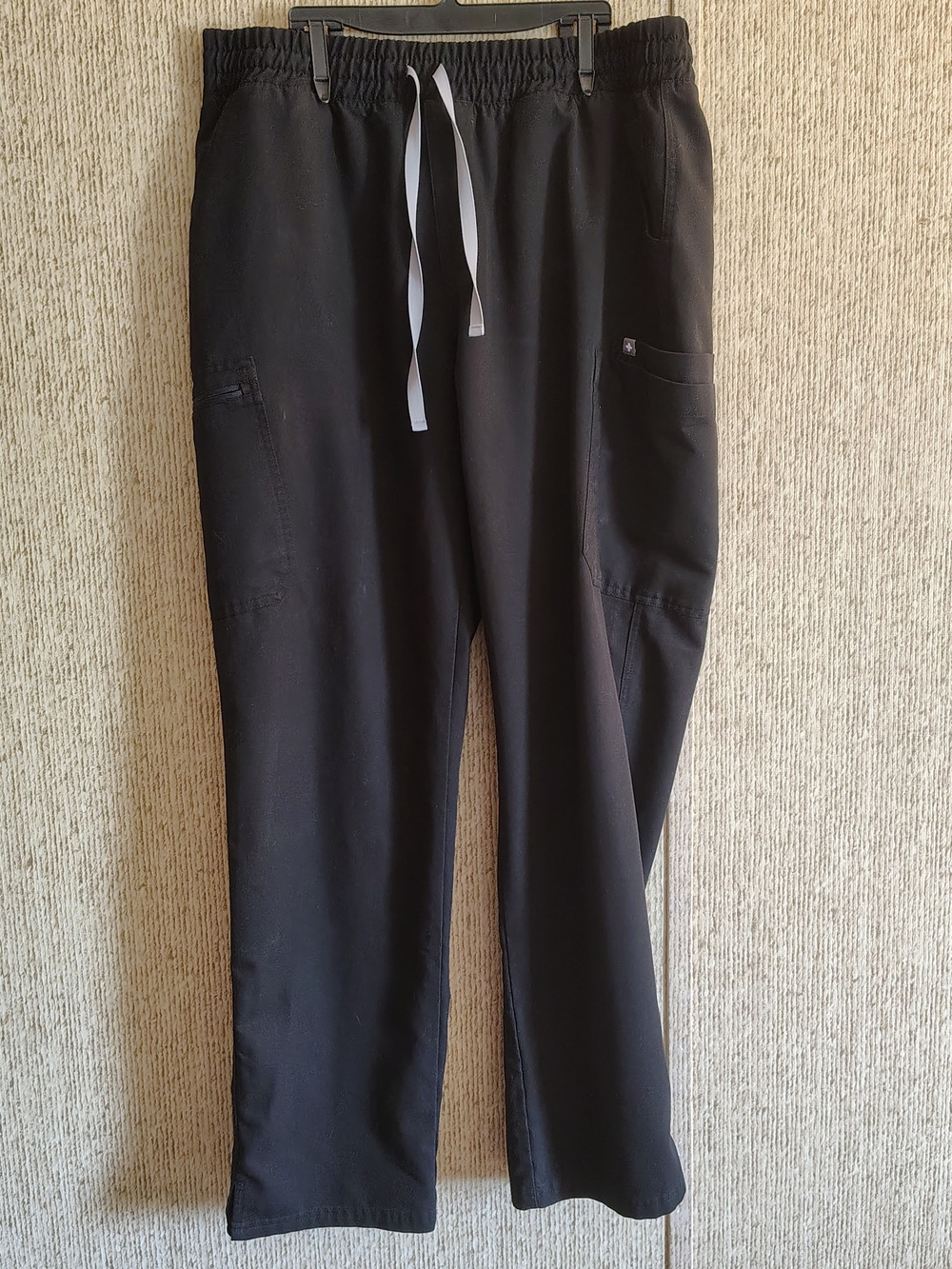 FIGS Black Scrubs Pants, Technical Collection, Drawstring Waist Sz XL